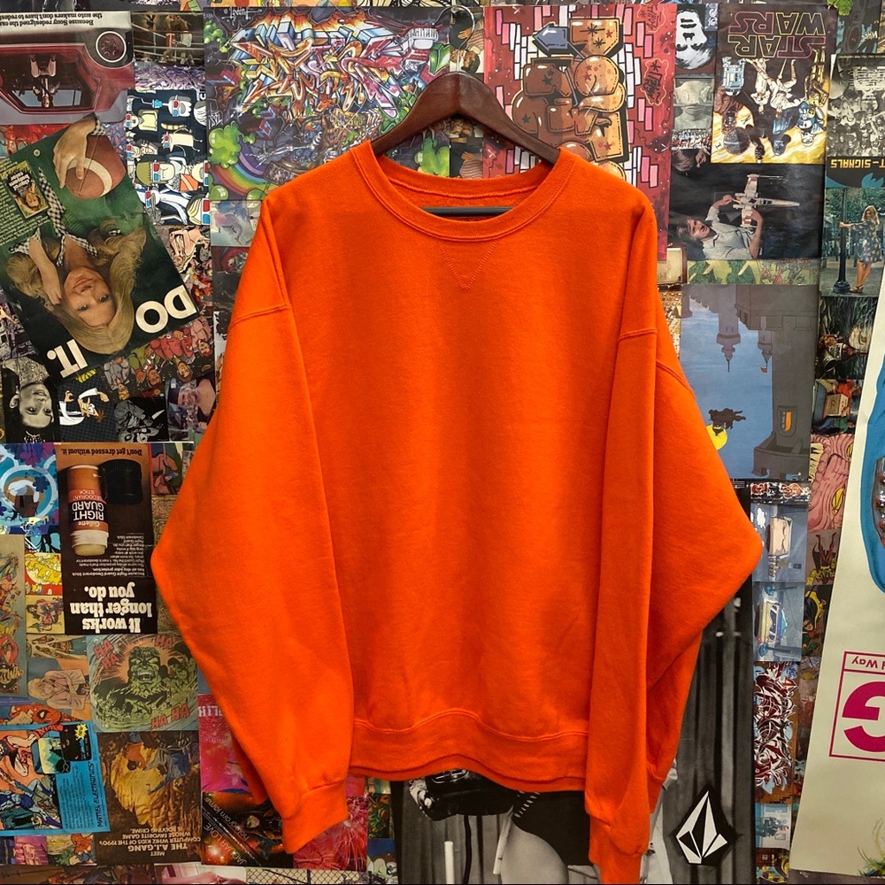 Orange Distressed Crewneck